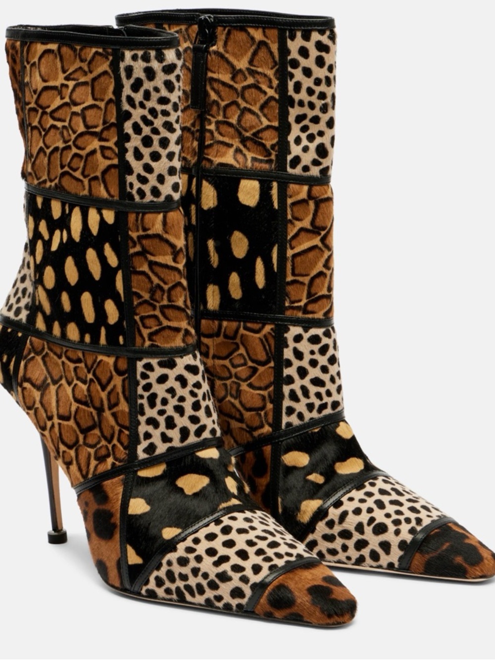 TRULONA  Animal Print Calf Hair Ankle Boots